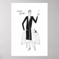 1920's Vintage Flapper Woman with Coffee Poster