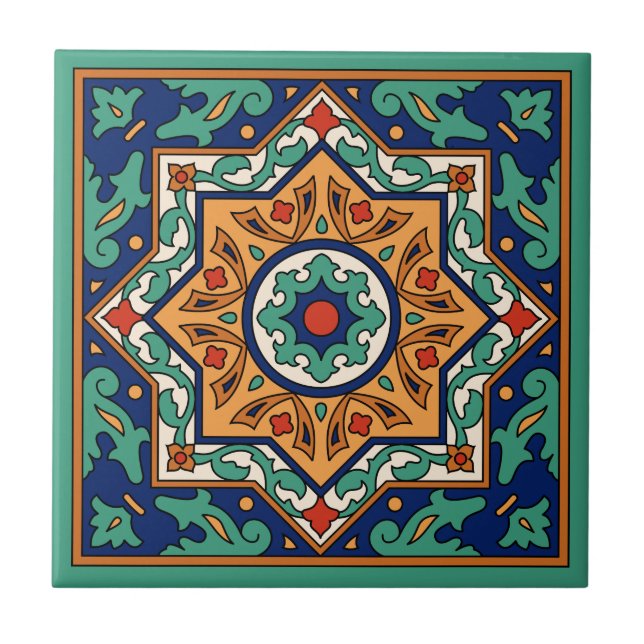 1920s Vintage Malibu Potteries Design Tile (Front)