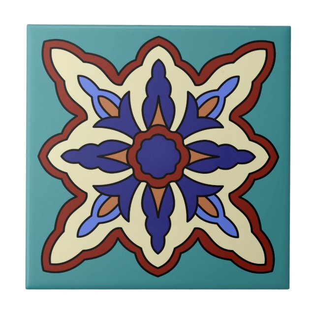 1920s Vintage Malibu Potteries Design Tile (Front)