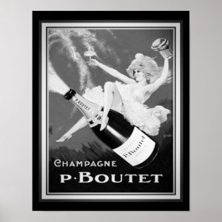 1920's Vintage "P. Boutet" Champagne Ad Poster