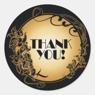 1920's Vintage Thank You Stickers