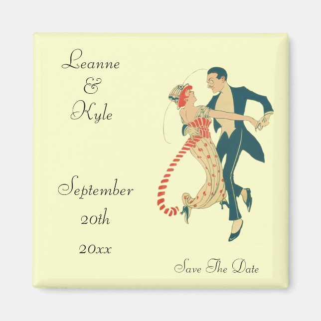 1920's Wedding Save The Date Magnet (Front)