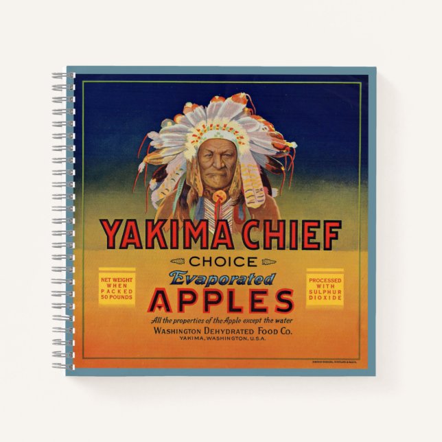 1920s Yakima Chief Evaporated Apples label print Notebook (Front)