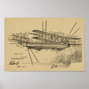 1921 Airship Aeroplane Patent Art Drawing Print