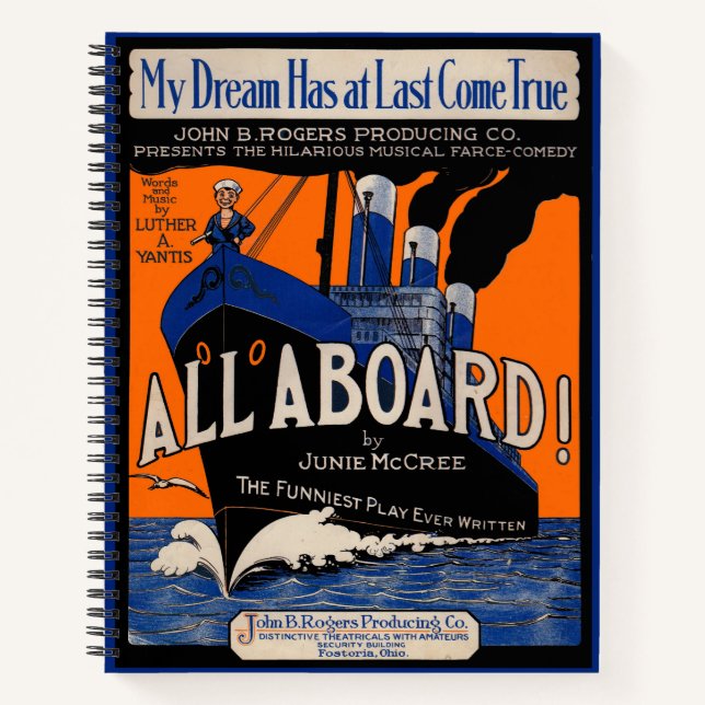1921 All Aboard sheet music Notebook (Front)