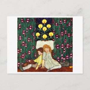 1921 Children on Christmas Eve Holiday Postcard