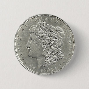 1921 Morgan Silver Dollar Button