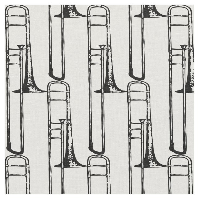 1921 Vintage Trombone Ad Fabric (Close Up)