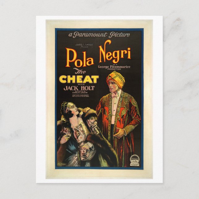 1922 film The Cheat Postcard (Front)