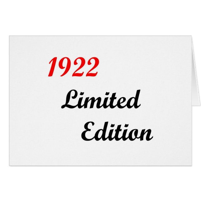 1922 Limited Edition (Front Horizontal)
