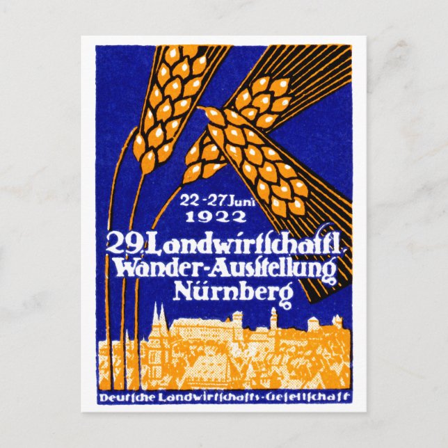 1922 Nuremberg Agricultural Exposition Postcard (Front)