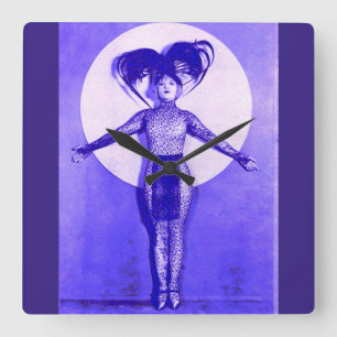 1922 oddball movie star get-up - blue square wall clock