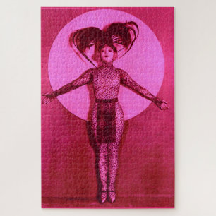 1922 oddball movie star get-up - pink jigsaw puzzle