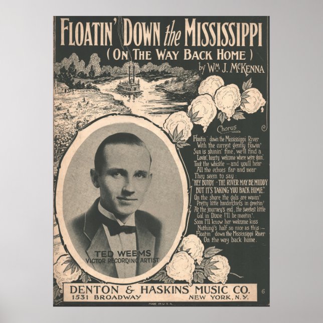 1924 Floatin' Down the Mississippi Poster (Front)