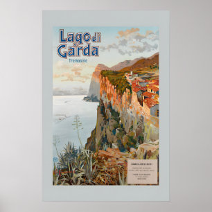 1924 Lake Garda Italy Vintage Style Italian Travel Poster