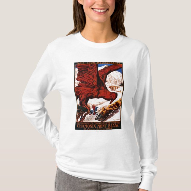 1924 Olympic Winter Games Poster T-Shirt (Front)