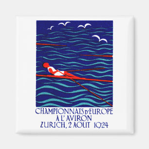 1924 Zurich Rowing Poster Magnet