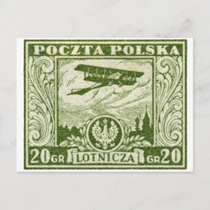1925 20gr Polish Airmail Stamp Postcard
