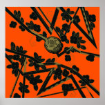 1925 Art Deco Paris France perfume Poster<br><div class="desc">C. 1925 Art Deco perfume label with ' Paris. France ' printed within the centre. A beautiful stylised floral Art Deco design with gold,  black and orange colours.</div>