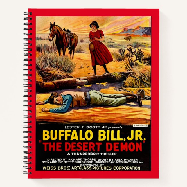 1925 Buffalo Bill, Jr. - Desert Demon movie poster Notebook (Front)