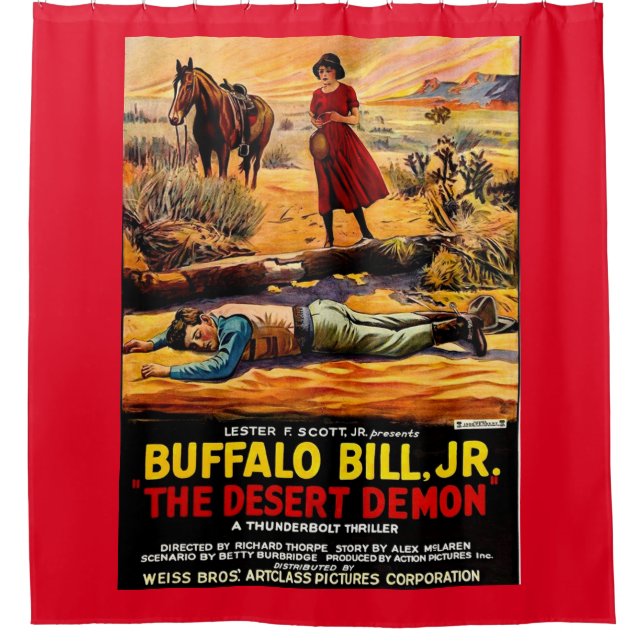 1925 Buffalo Bill, Jr. - Desert Demon movie poster Shower Curtain (Front)