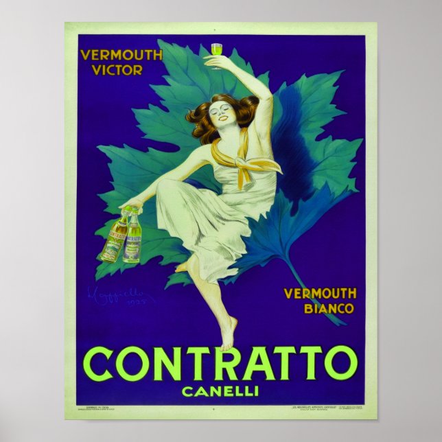 1925 Contratto Canelli Vermouth Advertisement Poster (Front)