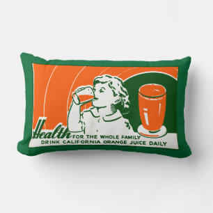 1925 Drink Orange Juice Lumbar Cushion