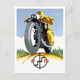 1925 FN Motorcycles Advertising Poster Postcard