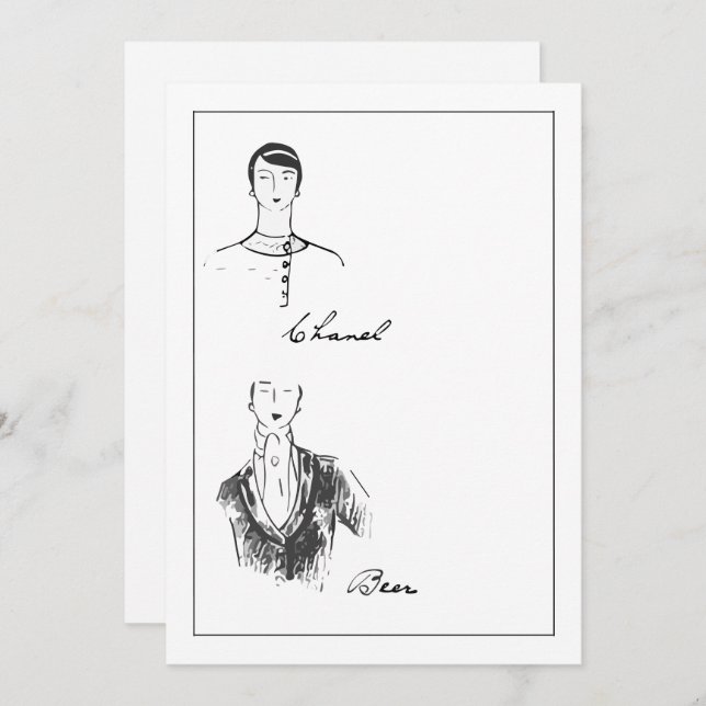 1925 French Fashion Details Save The Date (Front/Back)