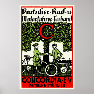 1925 German Bicycle and Motorcycle Club Poster