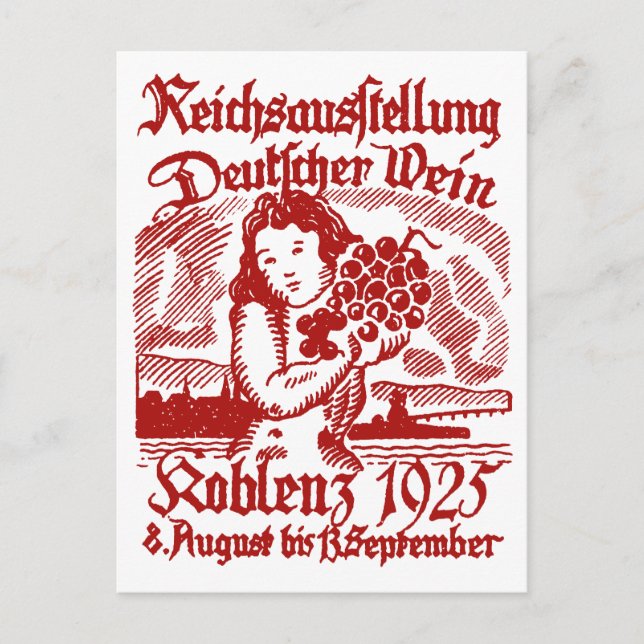 1925 German Wine Festival Postcard (Front)