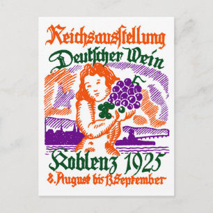 1925 German Wine Festival Postcard