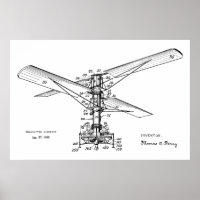 1925 Helicopter Aircraft Patent Art Drawing Print