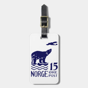 1925 Norwegian Polar Bear Luggage Tag
