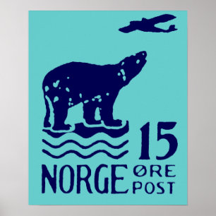 1925 Norwegian Polar Bear Poster