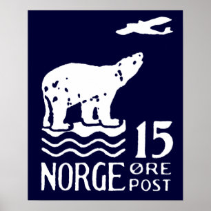 1925 Norwegian Polar Bear Poster