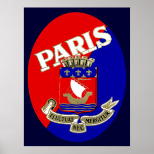 1925 Paris Luggage Label Poster