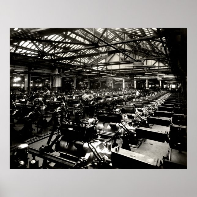 1925 Testing Automobile Motors Poster (Front)