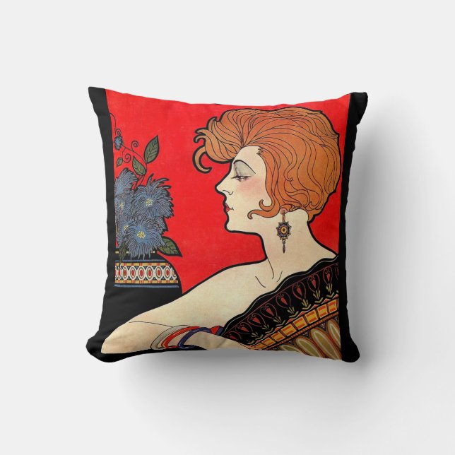 1925 woman print cushion (Front)