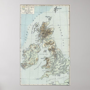 1926 British Isles Map United Kingdom Poster