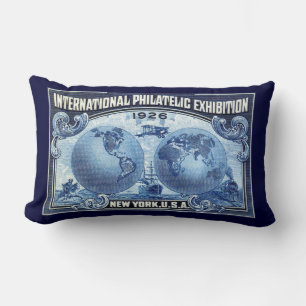 1926 International Philatelic Expo New York Lumbar Cushion