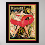 1927 Art Deco Reigen Cabaret Cover Poster<br><div class="desc">Vibrantly coloured,  Art Deco cover for Reigen magazine featuring cabaret performers. Standard 16x20 shown here-standard 11x14 and 8x10 also available,  as well as,  custom sizes and canvas.</div>