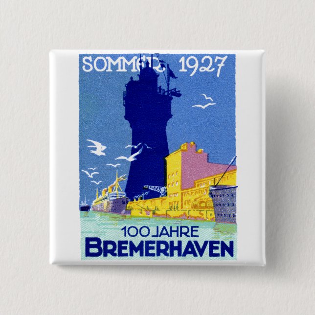 1927 Bremerhaven Germany 15 Cm Square Badge (Front)