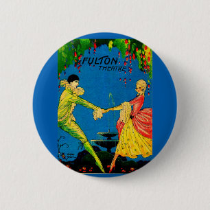 1927 Fulton Theatre program cover art 6 Cm Round Badge