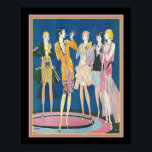 1928 Art Deco Flappers Print by Russell Patterson<br><div class="desc">Vintage Life Magazine flappers cover, April 26 1928 by Russell Patterson.</div>