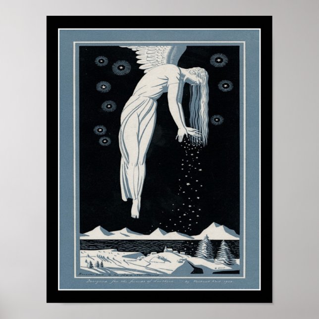 1928 Art Deco Snow Angel Poster (Front)