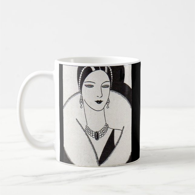 1928 art deco woman coffee mug (Left)