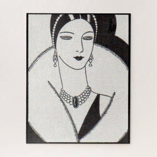1928 art deco woman jigsaw puzzle