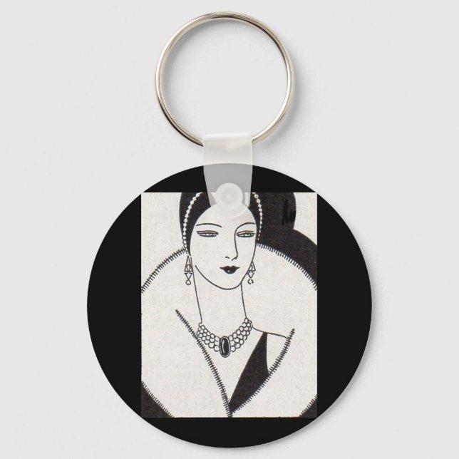 1928 art deco woman key ring (Front)