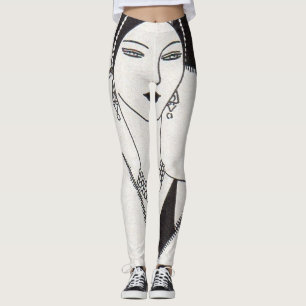 1928 art deco woman leggings